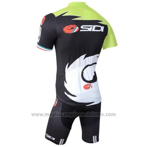 2014 Abbigliamento Ciclismo Castelli SIDI Nero e Verde Manica Corta e Salopette